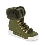 Olive High Top Wedge Sneakers